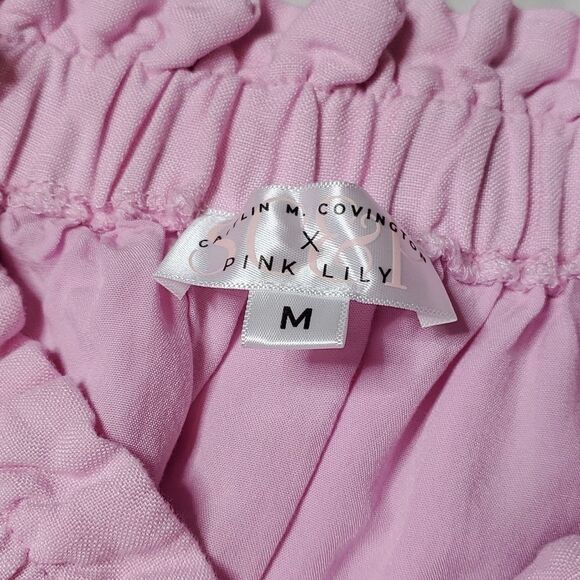 Caitlin Covington x Pink Lily Pink Off the Shoulder Dress - Picture 4 of 6